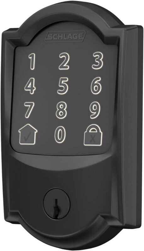 Schlage BE489WBCAM622 Encode Smart Wi-Fi Deadbolt with Camelot Trim in - Matte Black