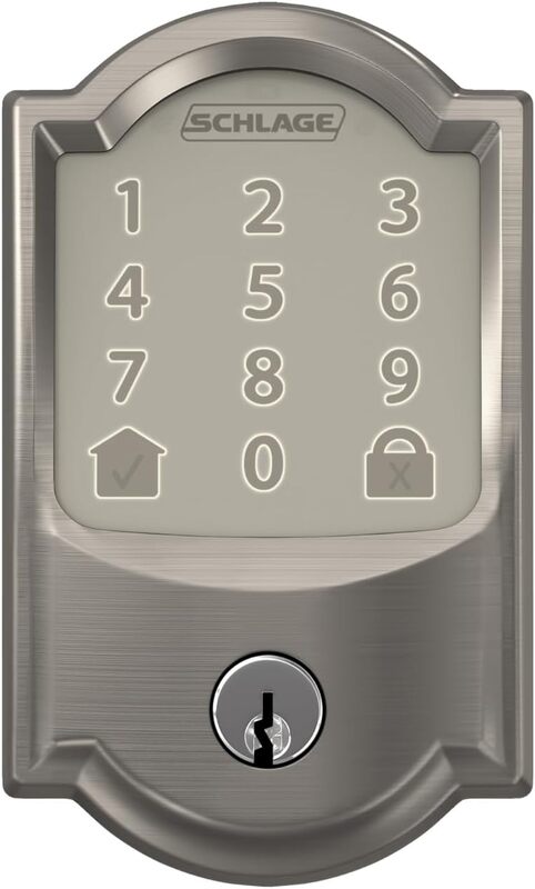 Schlage BE489WBVCAM619 Encode Grade 1  Metal Wi-Fi Deadbolt 3 L in. - Satin Nickel