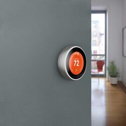 Google Nest 3rd Gen T3019US Smart Learning Programmable Thermostat - Polished Steel