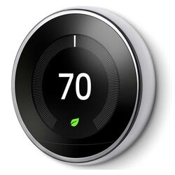 Google Nest 3rd Gen T3019US Smart Learning Programmable Thermostat - Polished Steel