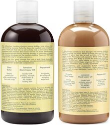 SHEA MOISTURE Strengthen, Grow & Restore Shampoo and Conditioner Set, Jamaican Black Castor Oil Combination Pack, 13 oz Shampoo & 13 oz. Conditioner