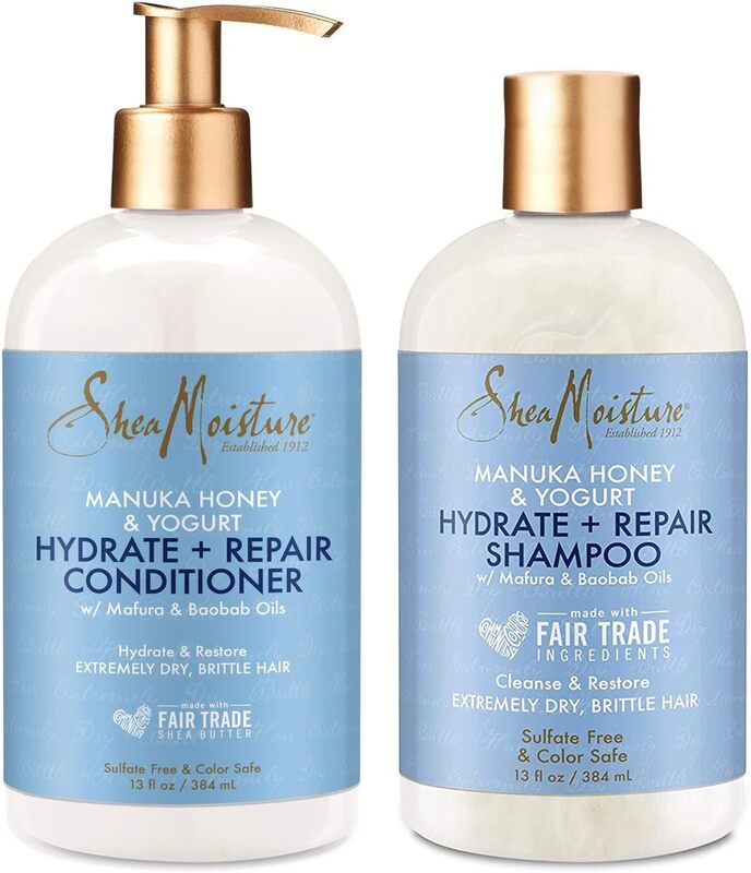 

SheaMoisture SHEA MOISTURE Hydrate & Repair conditioner For Damaged Hair Manuka Honey & Yogurt Shea Butter Shampoo and Conditioner 13oz, 13 Fl Oz (Pack of 2)