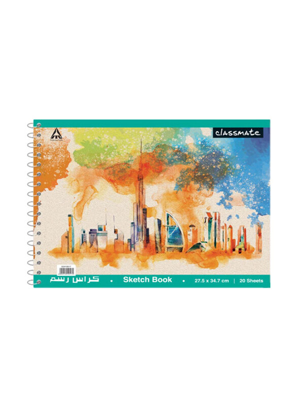 

Classmate Drawing/Sketch Book, 20 Sheets, 100 GSM, A3 Size, 6 Piece, Multicolour