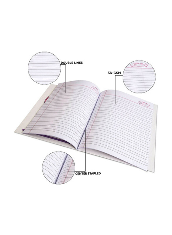 

Classmate Double Line Exercise Book, 50 Sheets, 56 GSM, A4 Size, 12 Piece, White