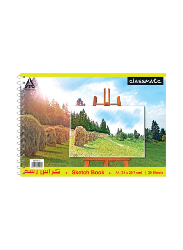 

Classmate Drawing/Sketch Book, 20 Sheets, 100 GSM, A4 Size, 12 Piece, Multicolour