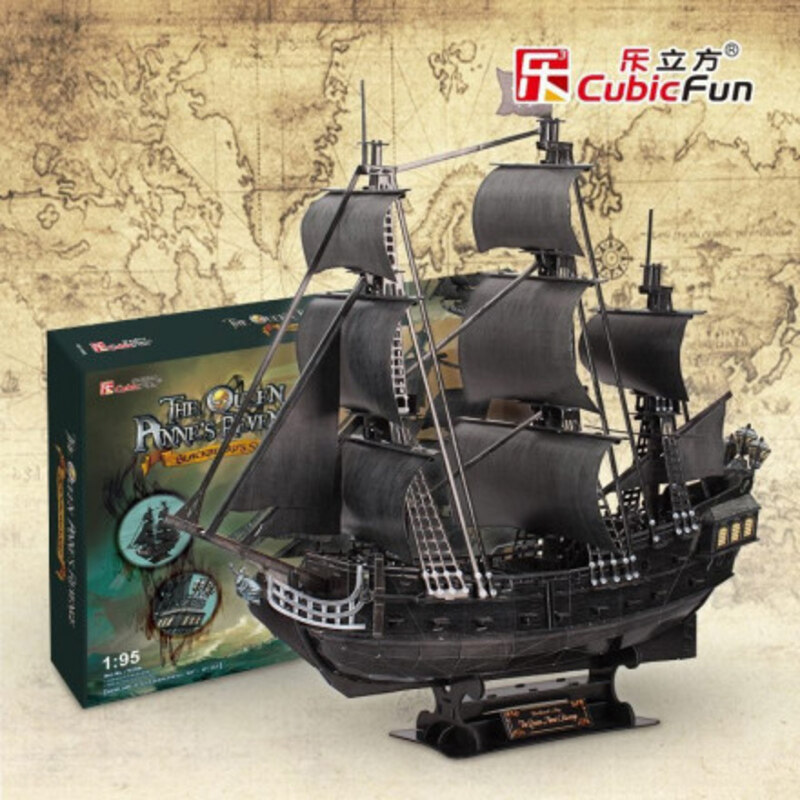 

Cubic Fun 308-Piece The Queen Anne's Revenge Large 3D Puzzle, Ages 8+