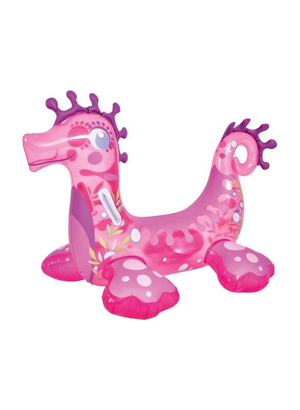 

Jilong Sun Club Seahorse Rider Inflatable Pool Float, 35014, Pink