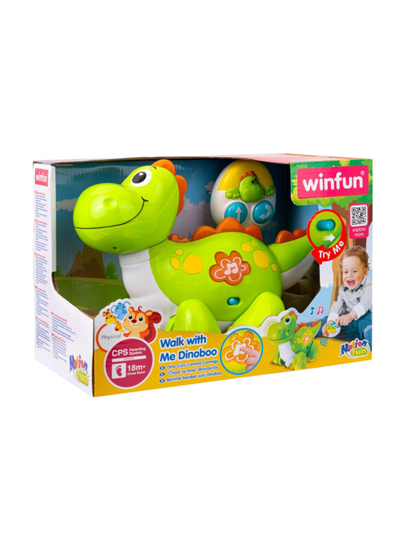 

Winfun Walk With Me Dinoboo Remote Controlled Dino Toy with Sounds & Music, Multicolour