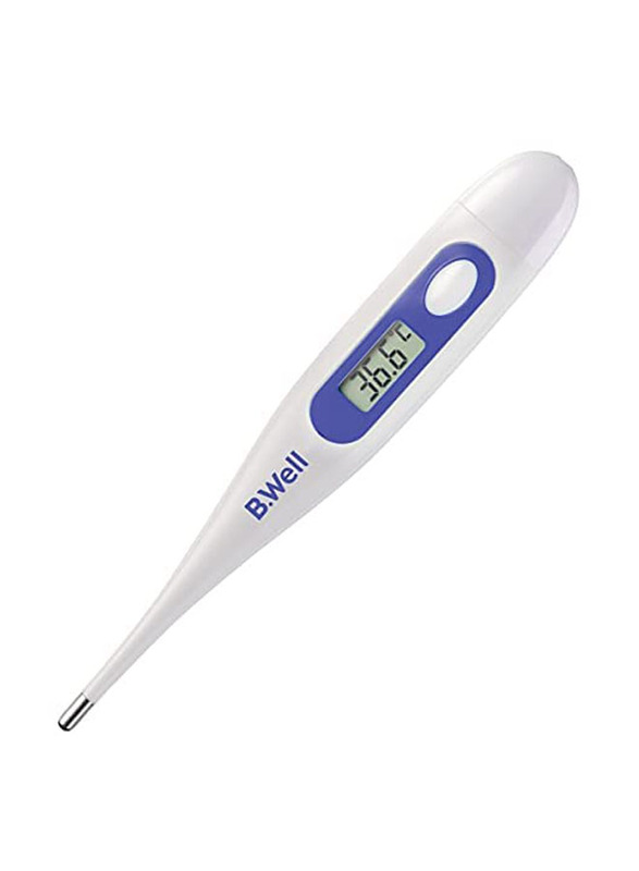 B.Well WT-03 Base Waterproof Digital Thermometer, White/Blue