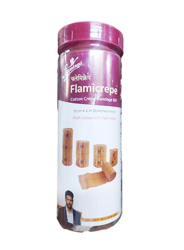 Flamingo Flamicrepe Bandage, 15cm x 4m, Brown