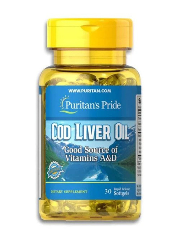 Puritan's Pride Cod Liver Oil Softgels, 30 Pieces