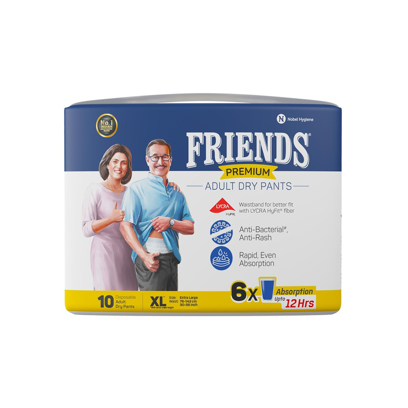 Friends Premium Adult Diaper Pants, X-Large, 10 Pieces