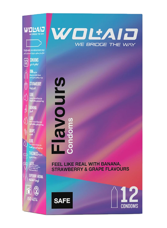 Wolaid Flavours Comdom, 12 Pieces