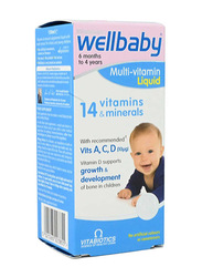 Vitabiotics Wellbaby 150ml Multi-Vitamin Liquid for Babies, Multicolour