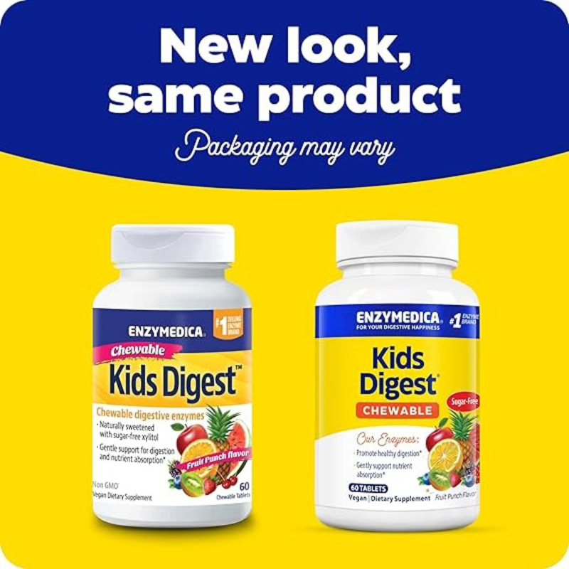 Enzymedica Kids Digest Chewable Digestive Enzymes, 60 Tablets