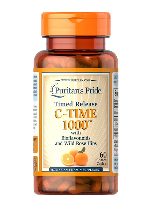 Puritan's Pride Vitamin C-1000mg with Rose HIPS Timed Release Caplets, 60 Pieces