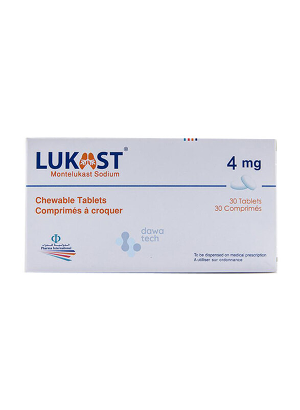 

Pharma International Lukast Chewable Tablets, 4mg, 30 Tablets