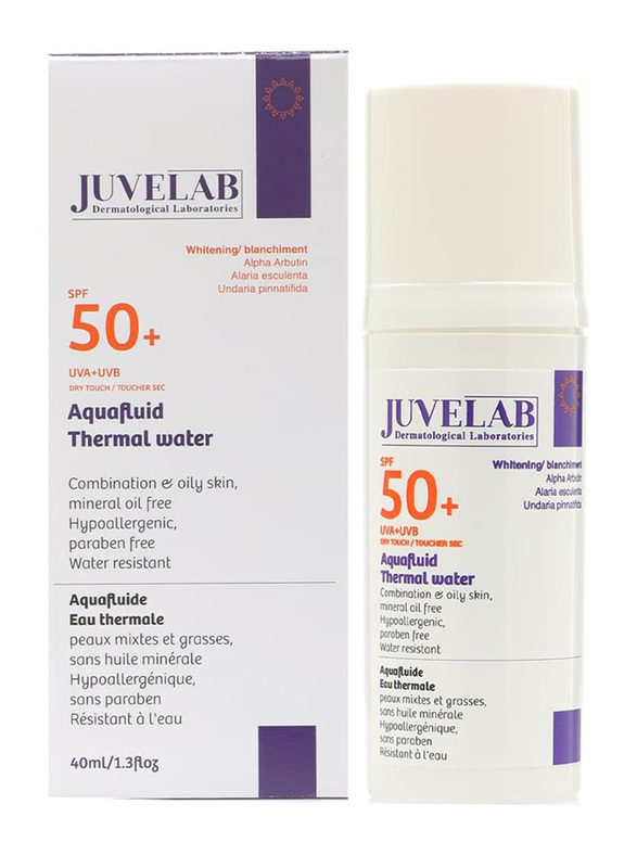 Juvelab Aquafluid Thermal Water SPF 50+ Whitening Sunscreen Gel, 40ml