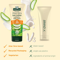 Optima Aloe Pura Organic Aloe Vera Sun Lotion with SPF 25, 200ml