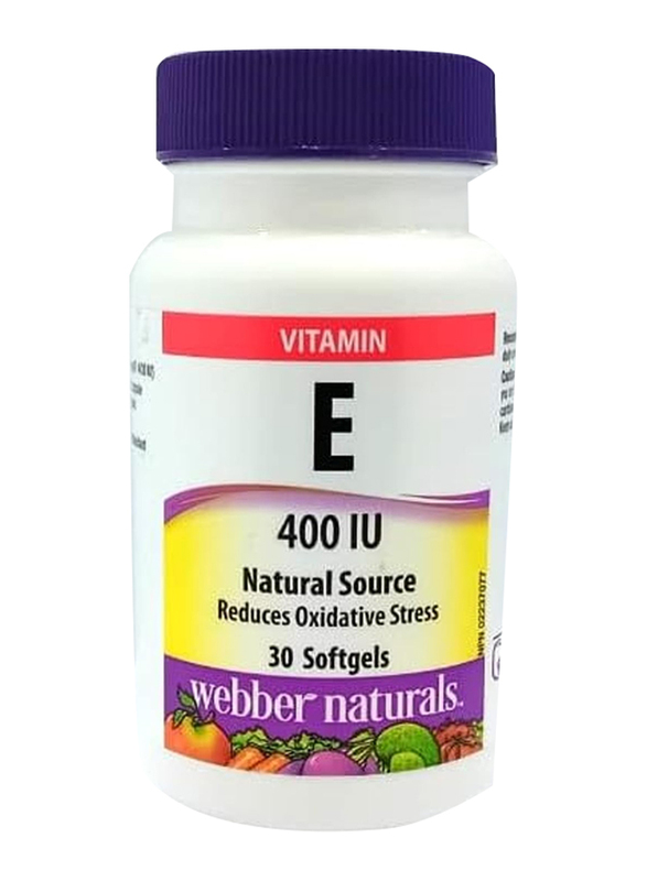 Webber Naturals Vitamin E, 400 IU, 30 Softgels