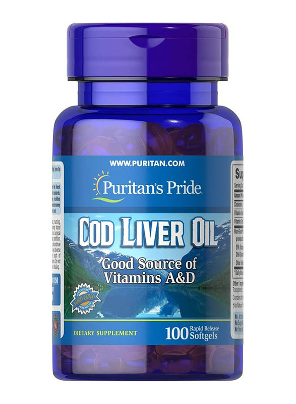 Puritan's Pride Cod Liver Oil 415mg Softgels, 100 Pieces