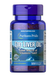 Puritan's Pride Cod Liver Oil 415mg Softgels, 100 Pieces