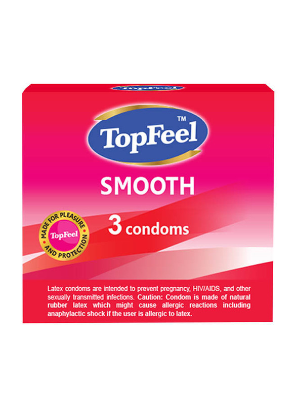 TopFeel Smooth Latex Condoms, 3 Pieces