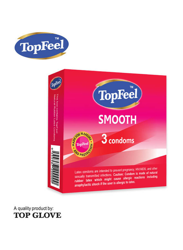 TopFeel Smooth Latex Condoms, 3 Pieces