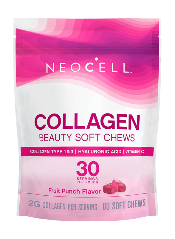 Neocell Beauty Bursts 2000mg Fruit Punch Chews, 60 Soft Chews