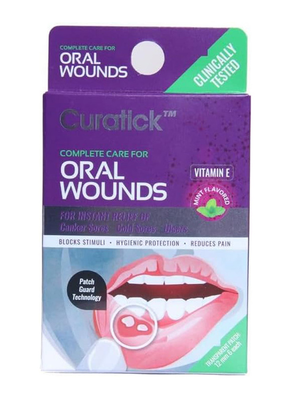 Curatick Oral Wound Dressing, 6 Patches