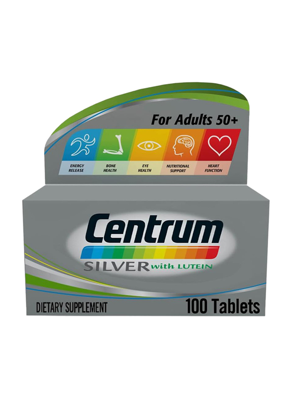 Centrum Silver with Lutein for 50+ Adults, 100 Tablets