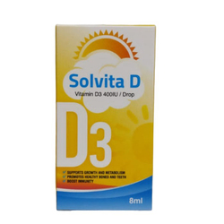 Solvita D Vitamin D3 400IU/Drop, 8ml