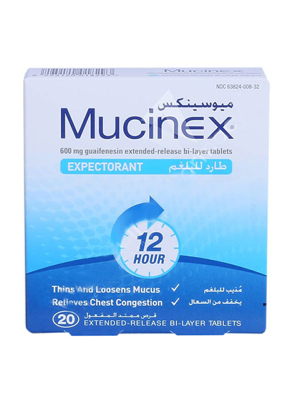 Reckitt Benckiser Mucinex Expectorant Tablets, 20 Tablets