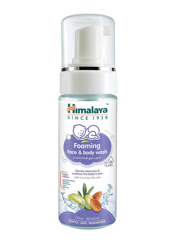 Himalaya 250ml Olive & Almond Foaming Face and Body Wash for Babies, White