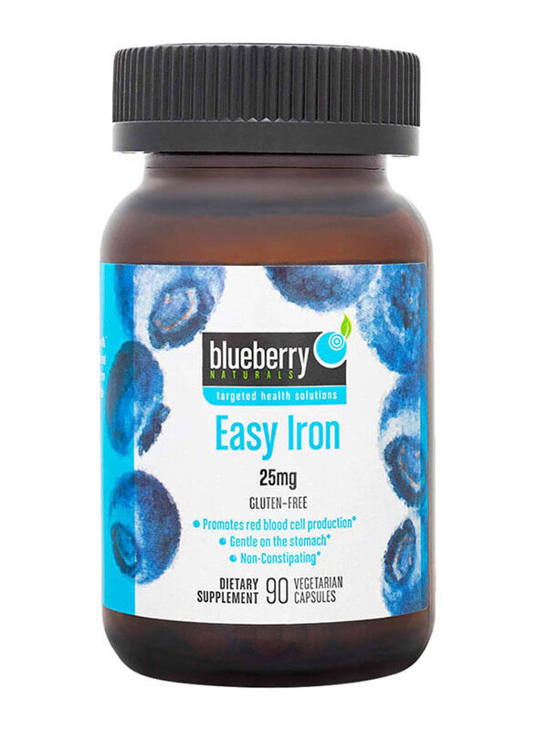 

Blueberry Naturals Easy Iron Dietary Supplement, 25mg, 90 Capsules