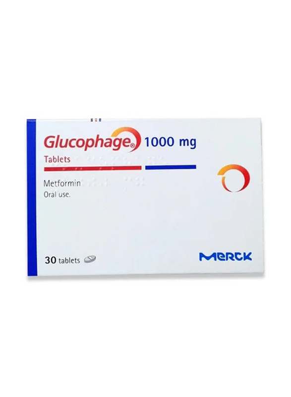 Merck Glucophage 1000Mg, 30 Tablets