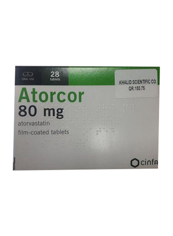 

Cinfa Atorcor 80mg Film Coated Tablets, 28 Tablets