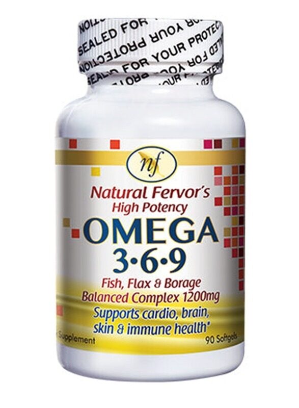 

Natural Fervor High Potency Omega 3.6.9 Fish Oil Flax Seed And Borage Balanced Complex 2400 Mg 90 Softgel