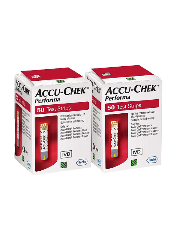

Accu-Chek Performa Blood Sugar Test Strips, 100 Pieces, White
