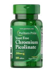 Puritan's Pride Chromium Picolinate, 200mcg, 100 Tablets