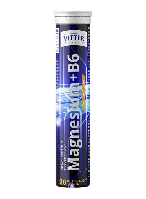 

Vitter Blue Magnesium+B6 Effervescent, 20 Tablets