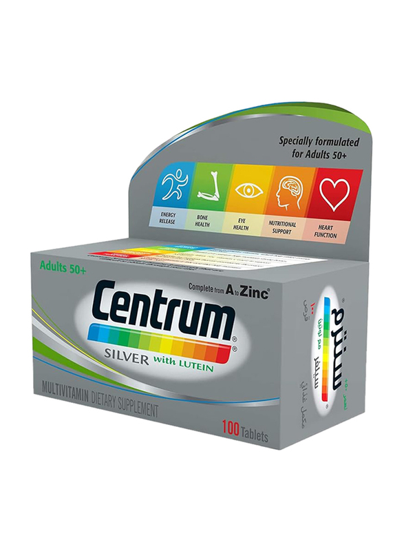 Centrum Silver with Lutein for 50+ Adults, 100 Tablets