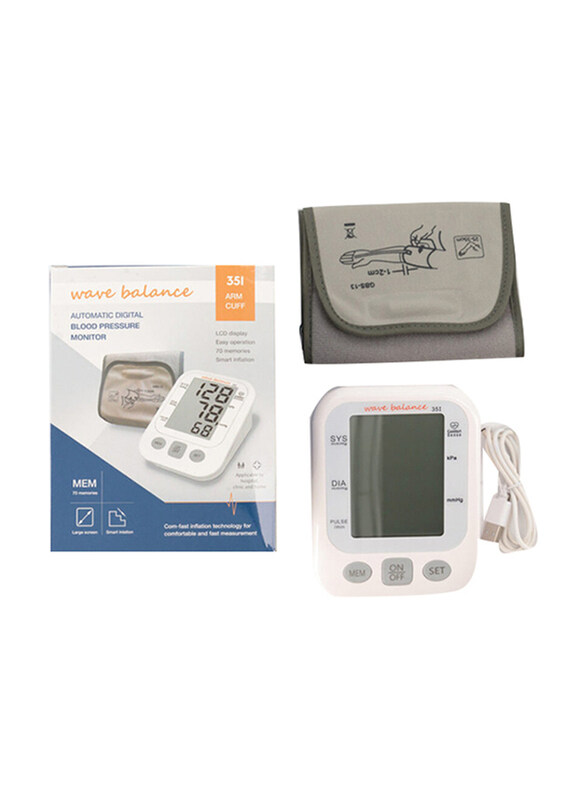 

Wave Balance Automatic Digital Blood Pressure Monitor, White