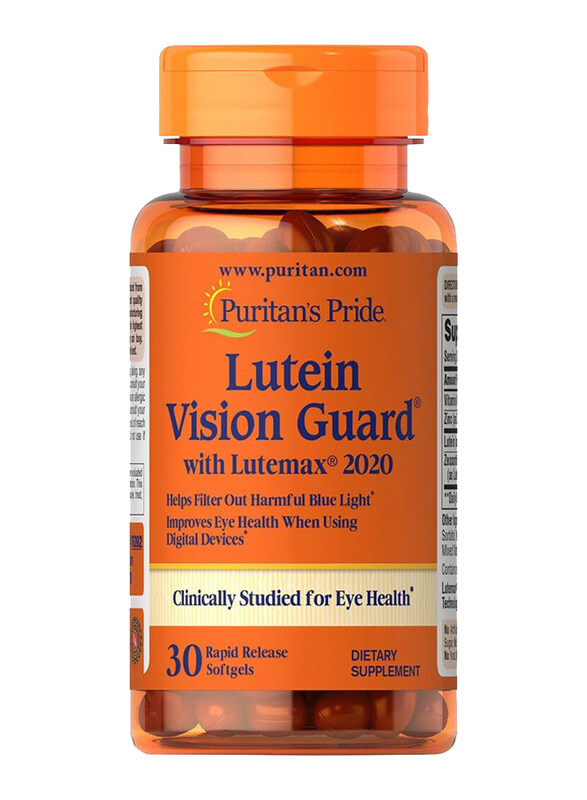 

Puritan's Pride Lutein Blue Light Vision Guard with Lutemax 2020 with Zinc, 30 Softgels