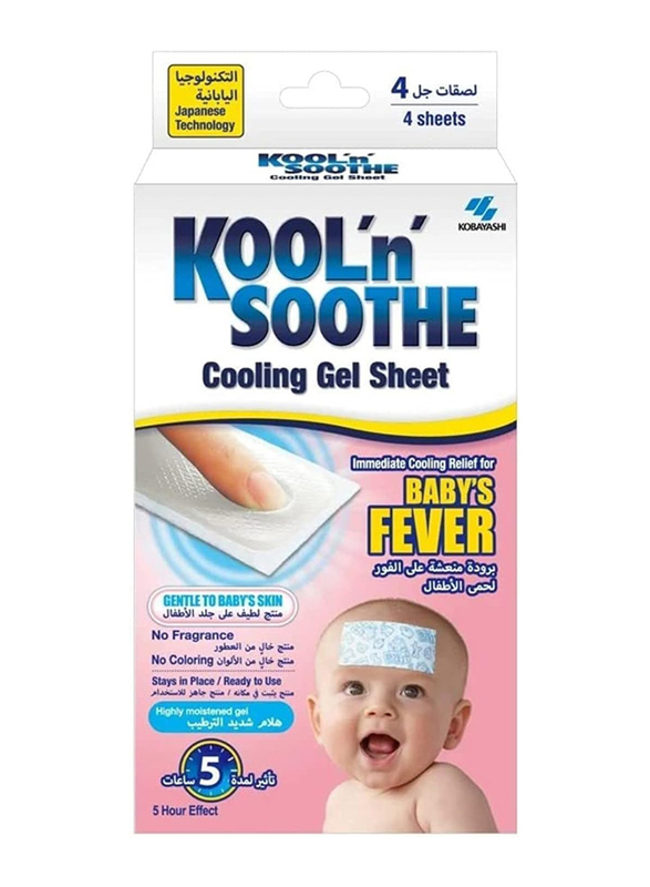 Kool 'n' Soothe 4-Sheet Cooling Gel Sheet for Baby Fever