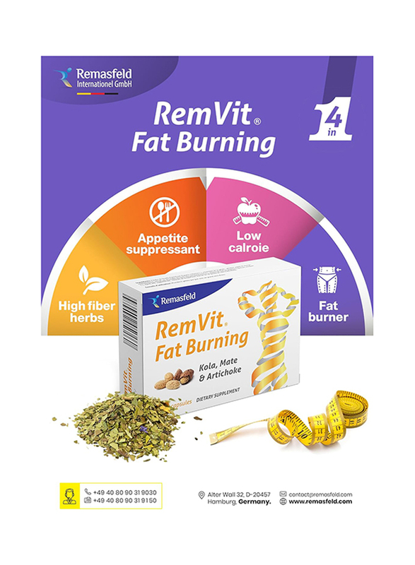 RemVit Plus Fat Burning High Potency Natural Ingredients, 60 Capsules