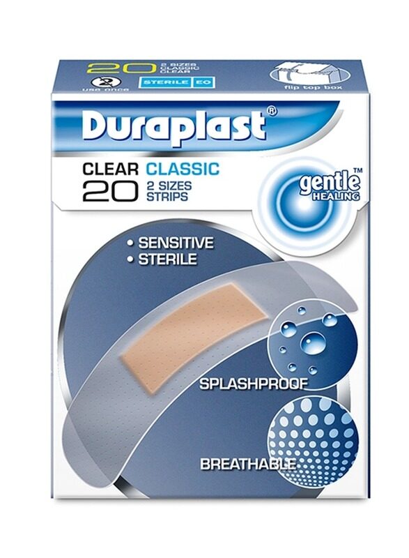 

Duraplast Clear Classic Bandages 20 Strips, 2 Sizes