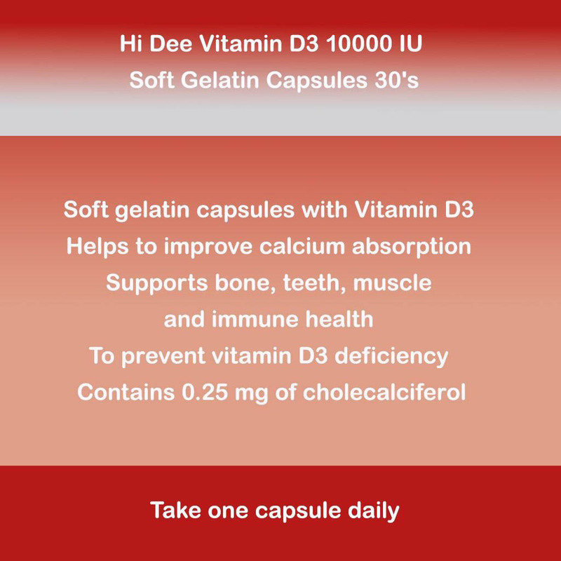 Hi Dee 10,000 IU Softgels, 30 Capsules