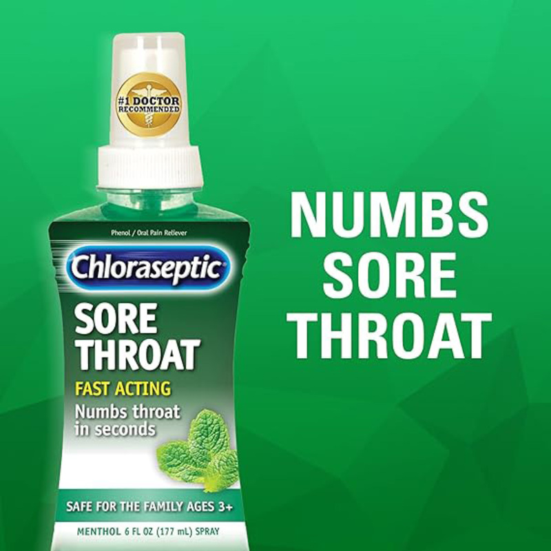 Chloraseptic Sore Throat Spray Menthol Flavour, 177ml