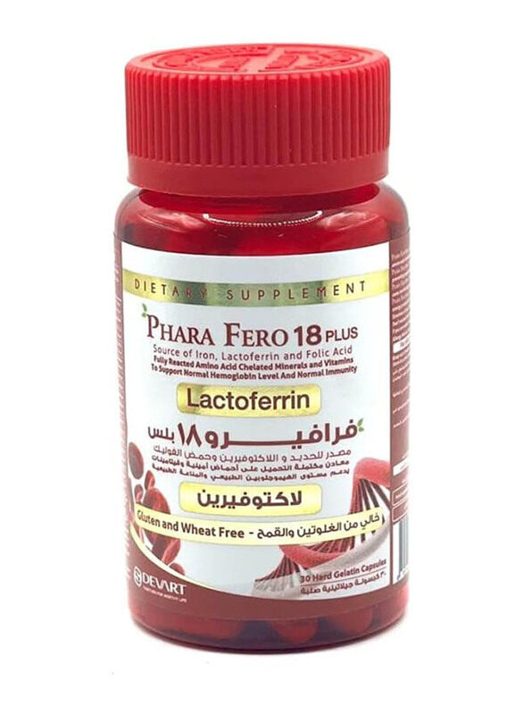 

Devart Phara Fero 18 Plus Source of Iron Lactoferrin and Folic Acid, 30 Capsules